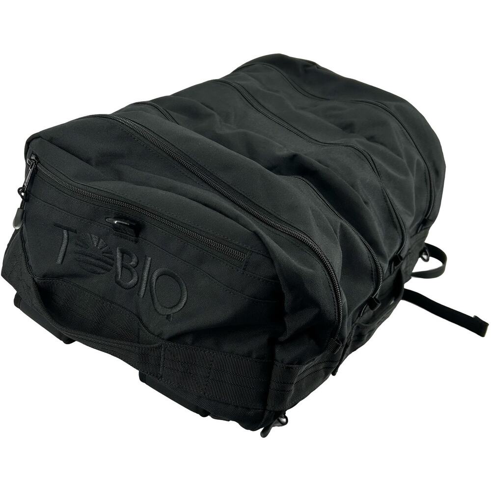 The Tiny Tobiq Midnight Black 30L Duffel Gym Bag Backpack 4 Equal Compartments